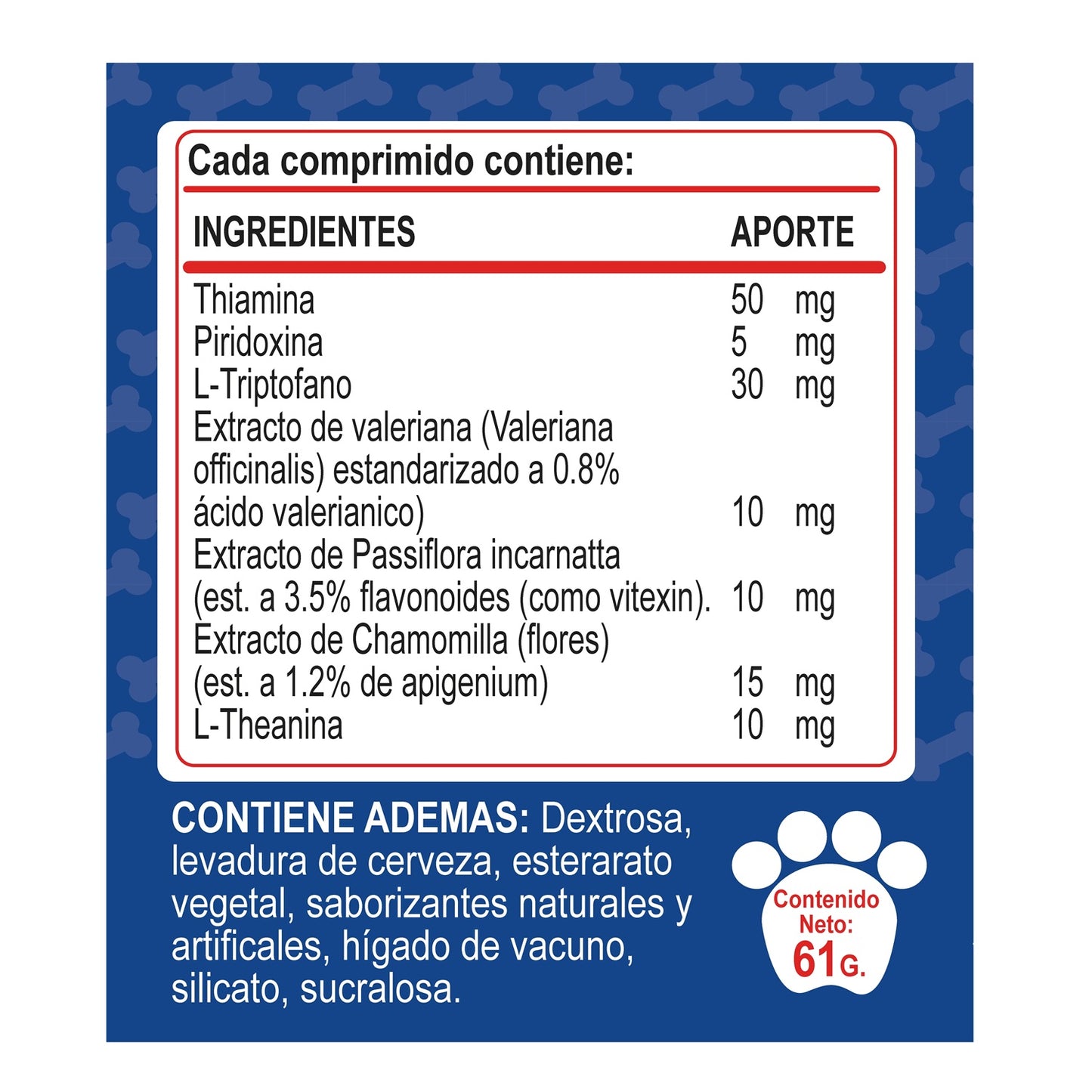 
                  
                    Suplemento Perro Calmante Calmdogs 60 Comprimidos
                  
                