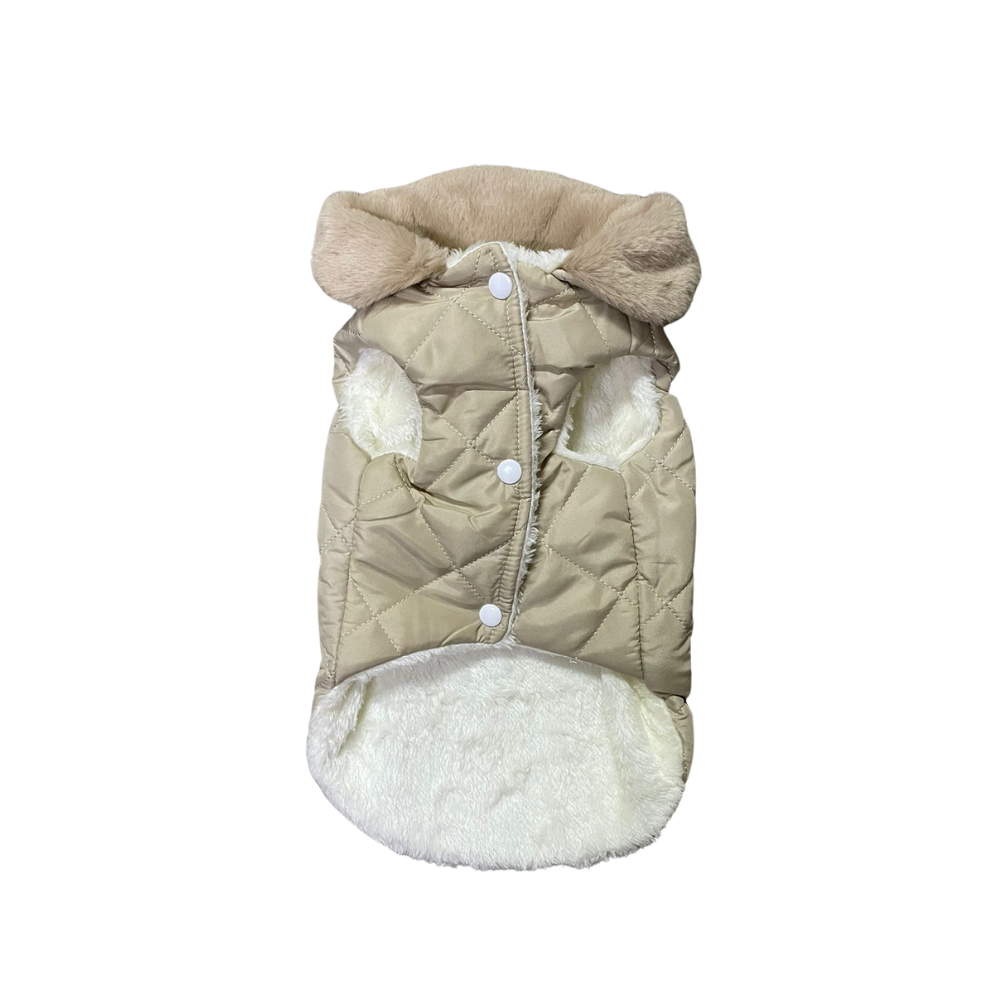 Chaqueta Cuello Polar Beige