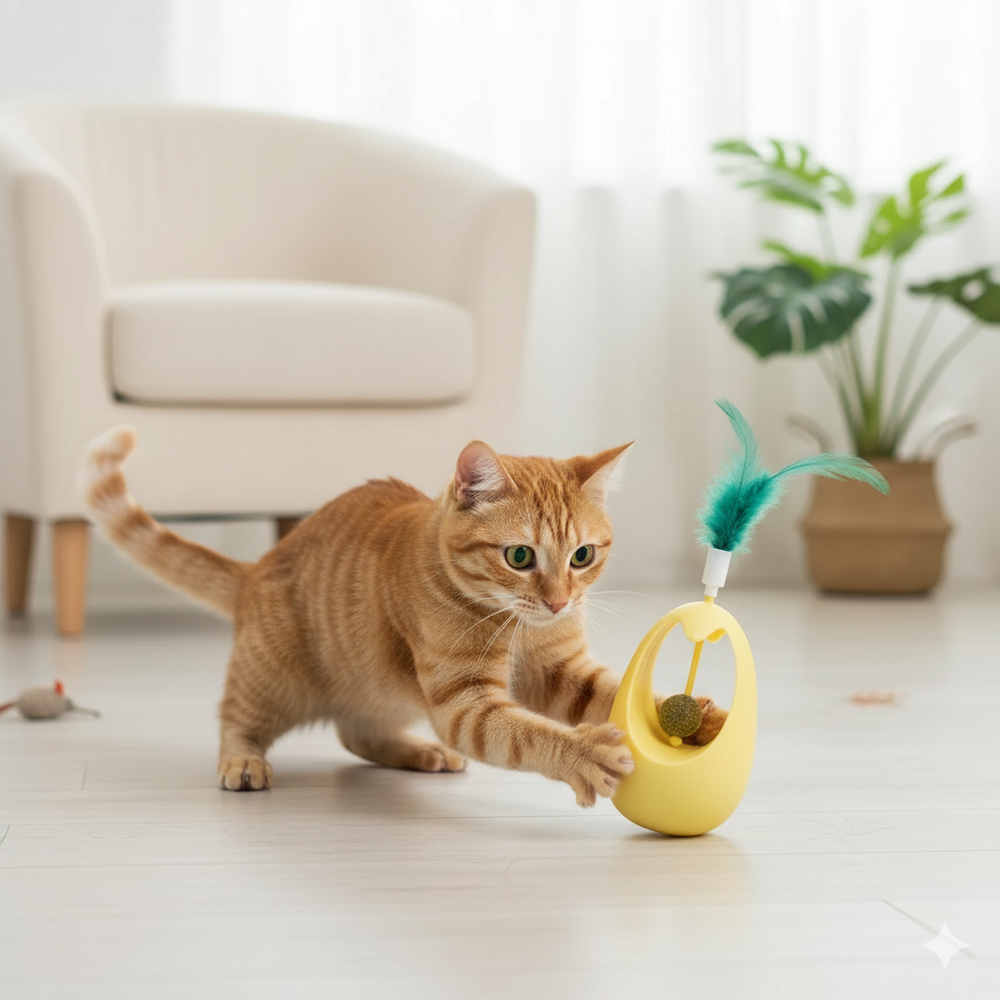 
                  
                    Pendulo con Pelota de Catnip y Plumas (7x7x12cm)
                  
                