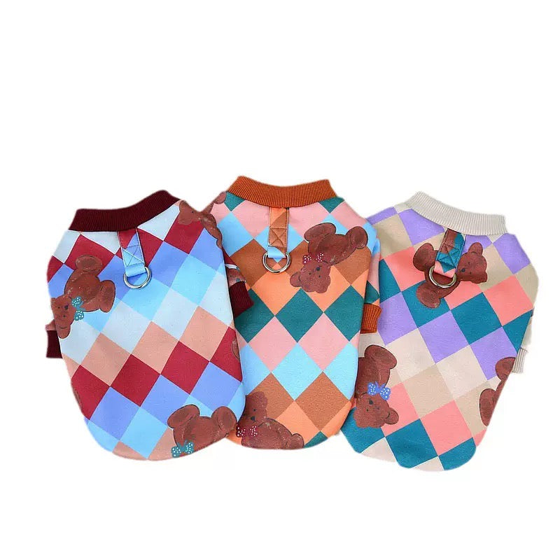 Polera Perro con Rombos