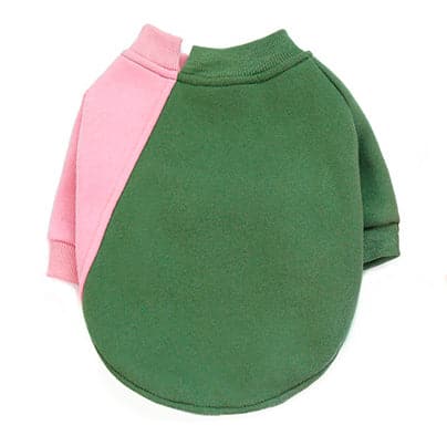 Hoodie Color Block Verde y Rosado