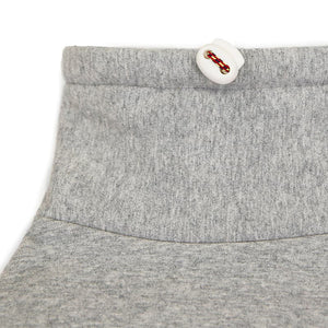 Hoodie Cuello Alto Gris y Naranjo